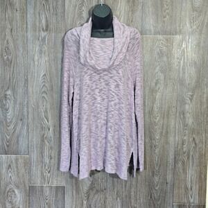 New Directions Studio Women's Purple Grey Cowl Neck Long Sleeve Tunic‎ Top L